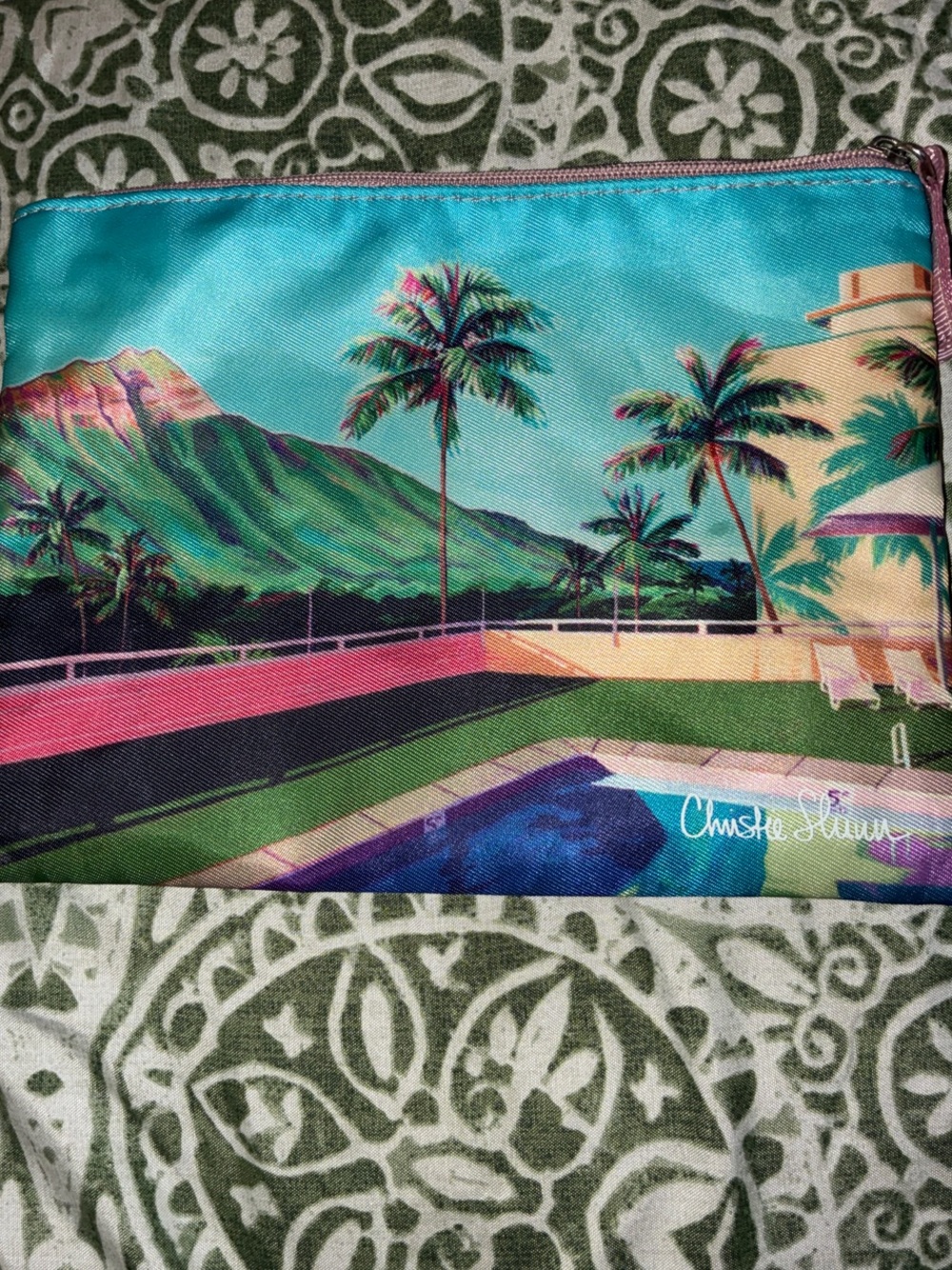 Christie Strawn Tropical Poolside Cosmetic Bag - Teal Multi